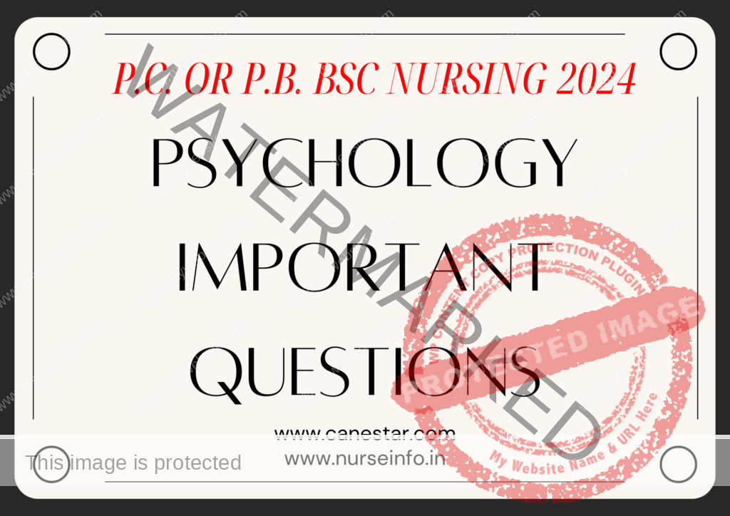 p.c. or p.b. bsc nursing psychology important questions