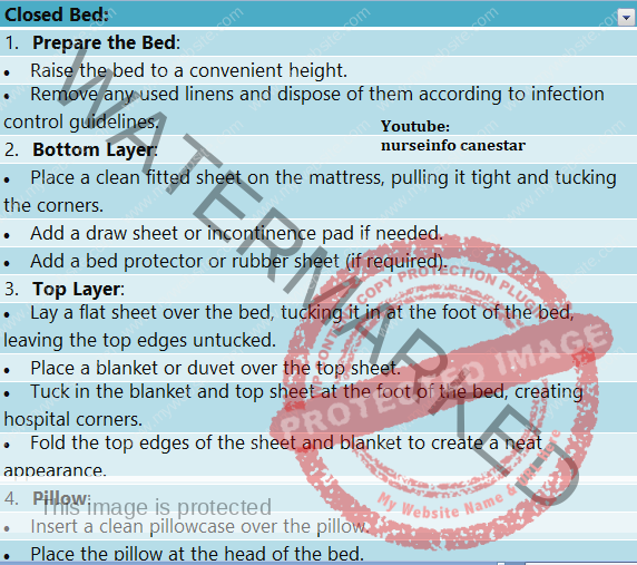 Hospital Bed making sheet cheat