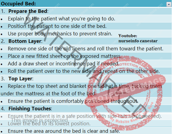 Hospital Bed making sheet cheat