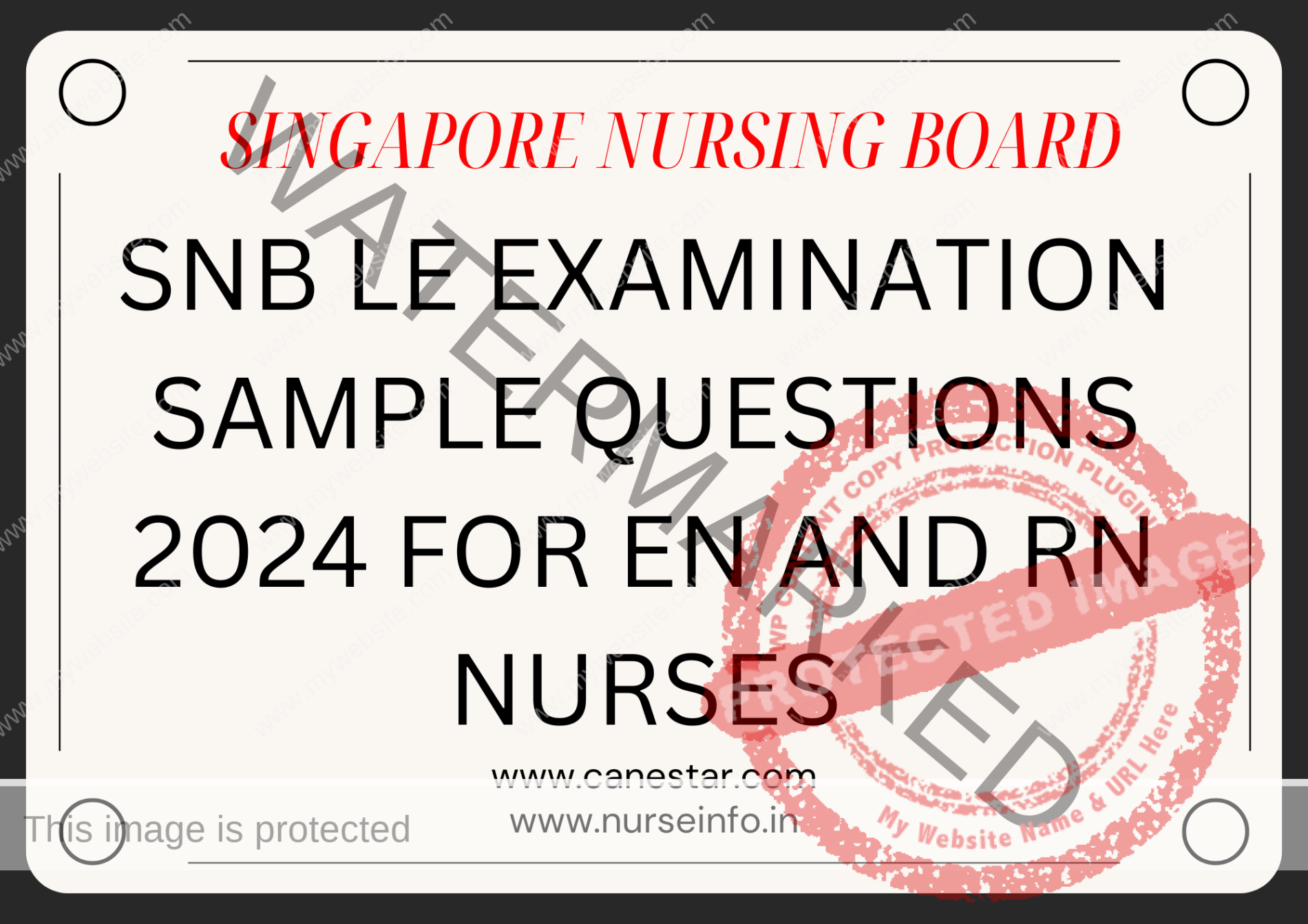 ﻿ SNB LE EXAMINATION SAMPLE QUESTIONS 2024 FOR EN AND RN NURSES -SINGAPORE NURSING BOARD SNB EXAMINATION