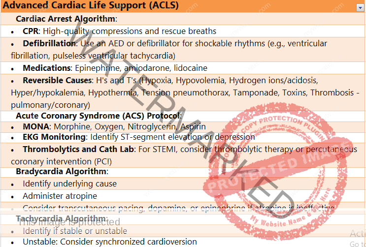 ACLS ADVANCE CARDIAC LIFE SUPPORT