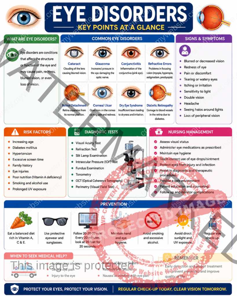 eye disorders notes quick guide