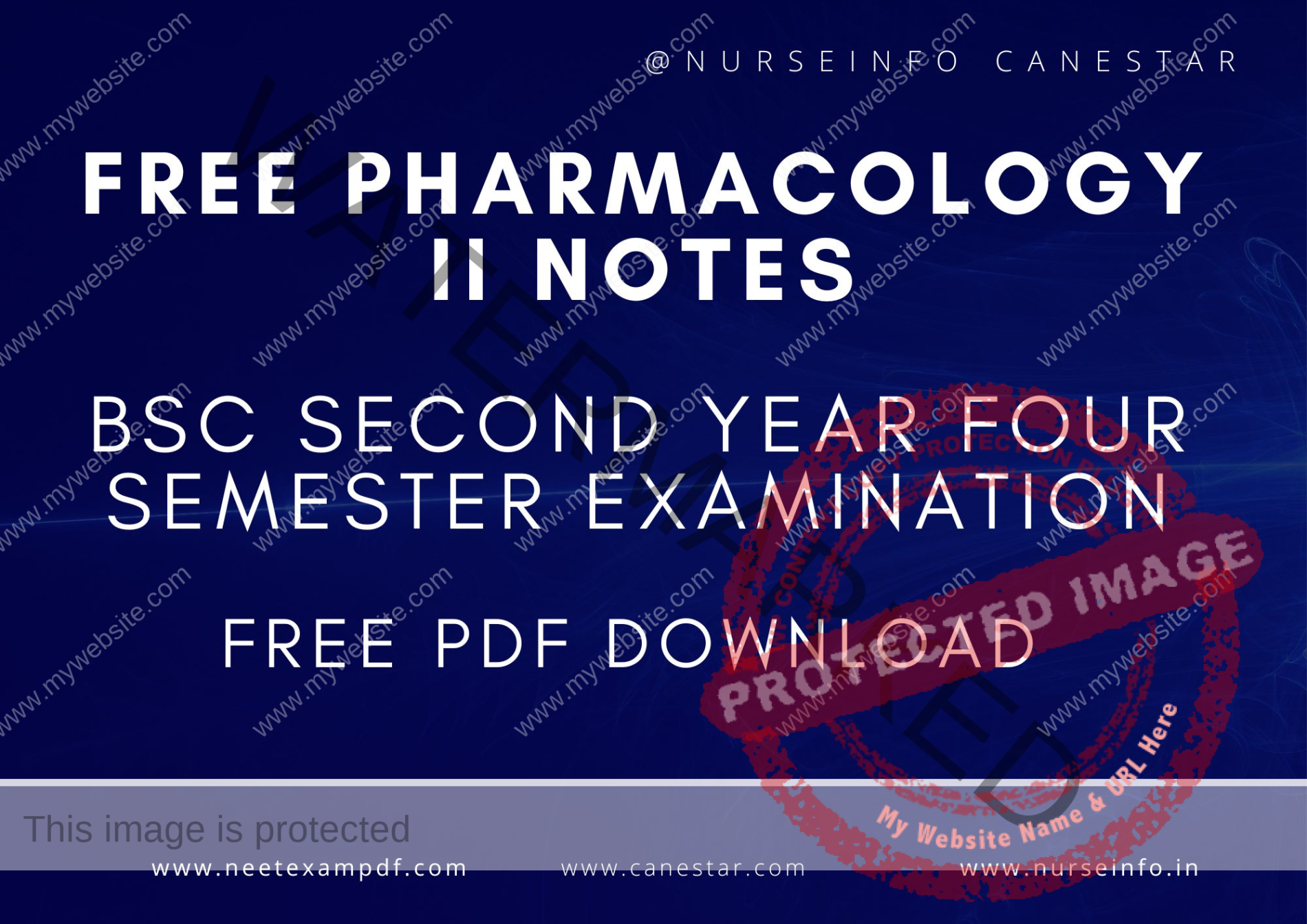 Free Pharmacology Notes II Important Notes for BSC Nursing Second year Four Semester PDF DOWNLOAD